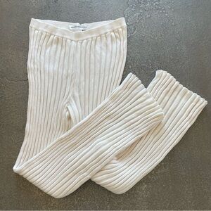 Anthropologie Cream Ribbed Pants